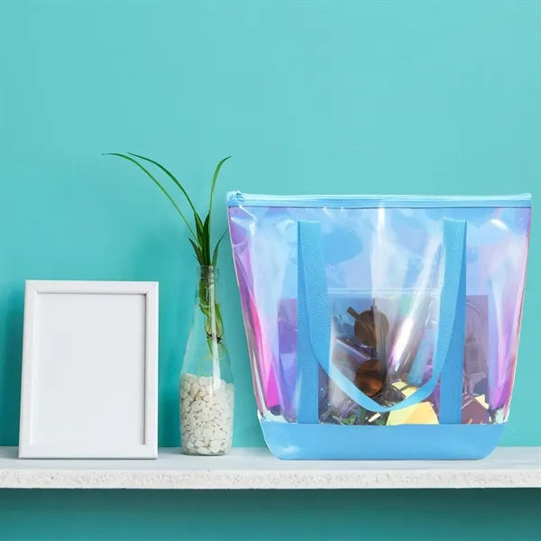Clear PVC Tote Shoulder Handbag With Zipper