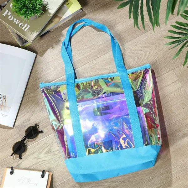 Clear PVC Tote Shoulder Handbag With Zipper