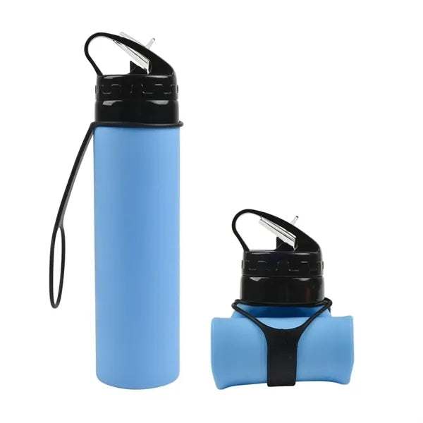 20 oz Collapsible Silicone Travel Water Bottle Squeeze