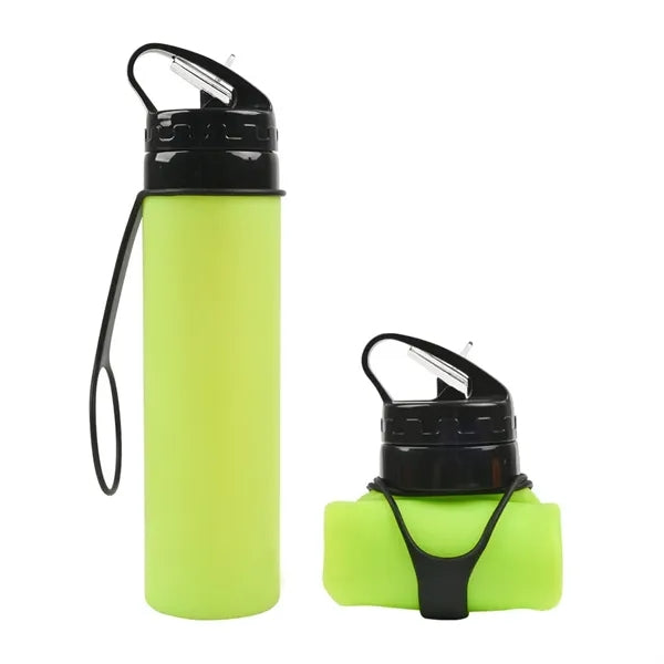 20 oz Collapsible Silicone Travel Water Bottle Squeeze