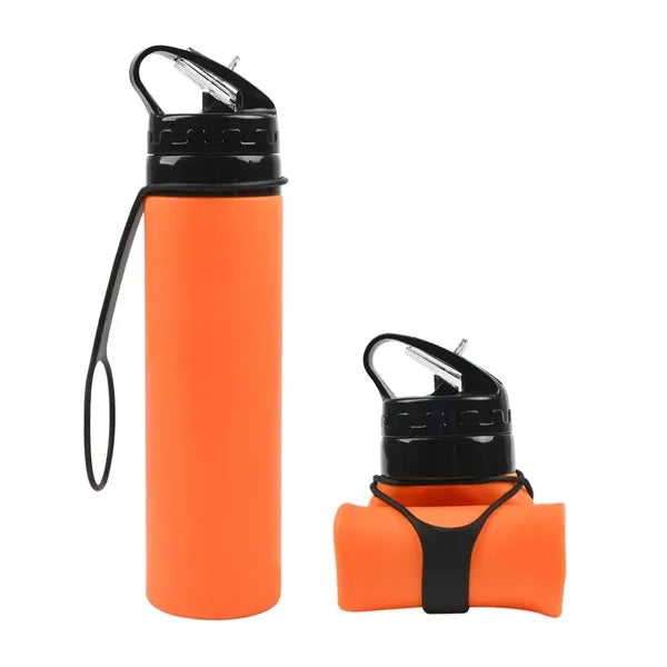 20 oz Collapsible Silicone Travel Water Bottle Squeeze