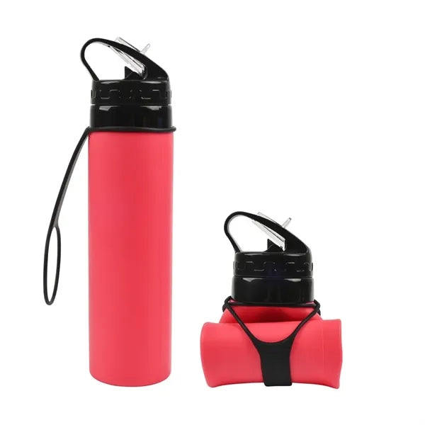 20 oz Collapsible Silicone Travel Water Bottle Squeeze