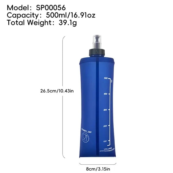 24 oz. Collapsible Soft Water Bottle with Bite Valve.