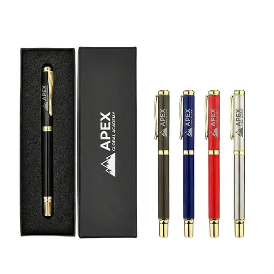 Premium Gold-Trim Executive Metal Gel Pen Gift Set