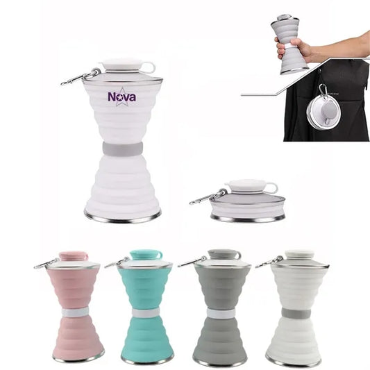 17 Oz Collapsible Water Bottles with Carabiner