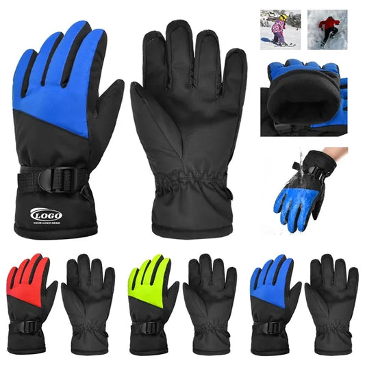 7-12 Youth Five-Finger Waterproof Ski Gloves