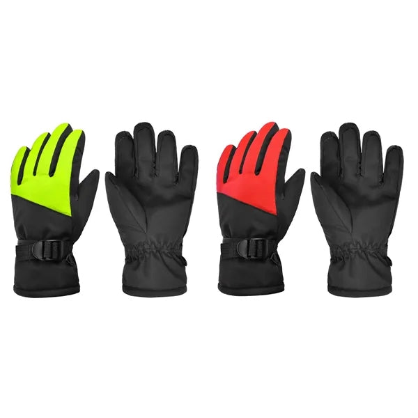 7-12 Youth Five-Finger Waterproof Ski Gloves