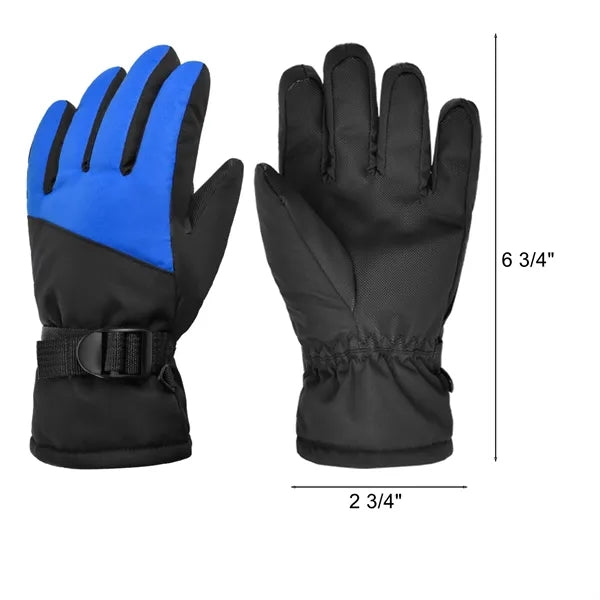 7-12 Youth Five-Finger Waterproof Ski Gloves