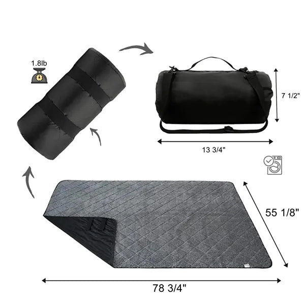 Fleece & Waterproof Camping Blanket with Thermal Tech