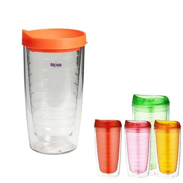 Insulated Plastic Tumblers with Lid and Straw