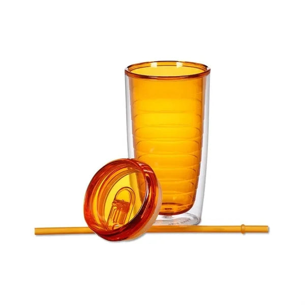 Insulated Plastic Tumblers with Lid and Straw