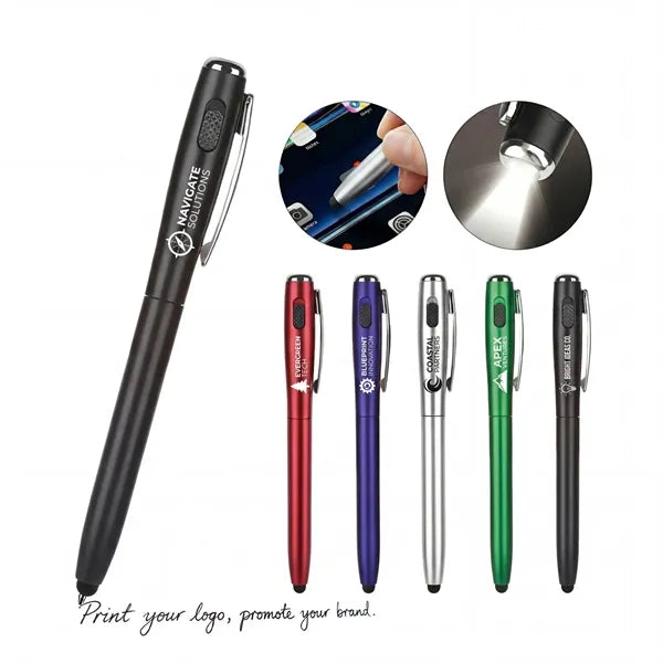 Slide Switch LED Flashlight Stylus Ballpoint Pen