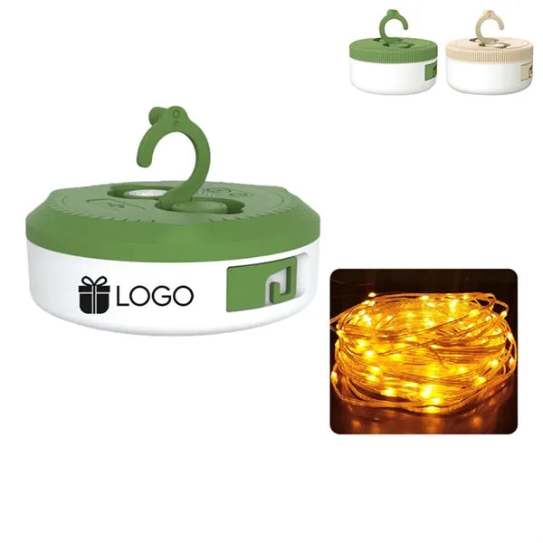 33.8ft Camping String Lights Magnetic Hook Rechargeable
