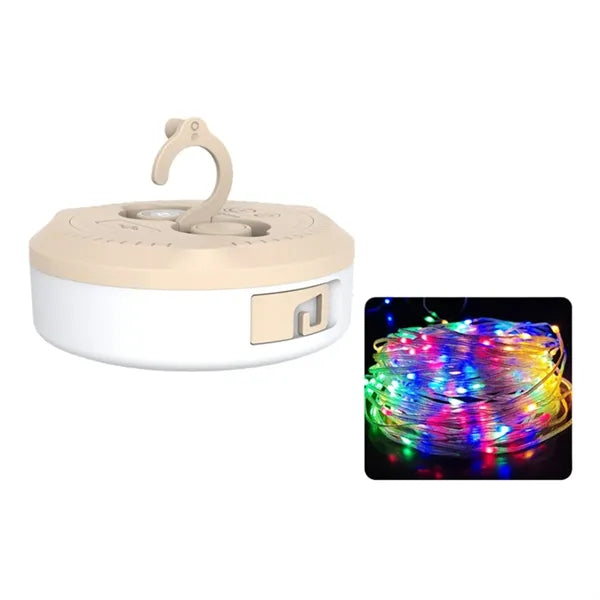 33.8ft Camping String Lights Magnetic Hook Rechargeable