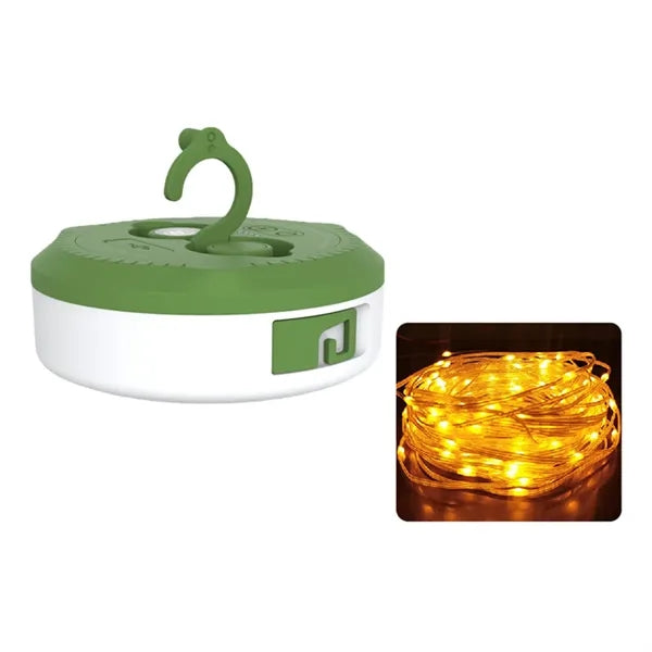 33.8ft Camping String Lights Magnetic Hook Rechargeable