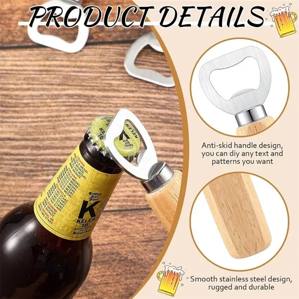 Handheld Wood Stainless Steel Wine Bottle Opener