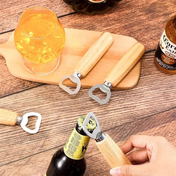 Handheld Wood Stainless Steel Wine Bottle Opener