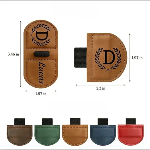 Vintage Magnetic Leather Bookmark with Pen Holder