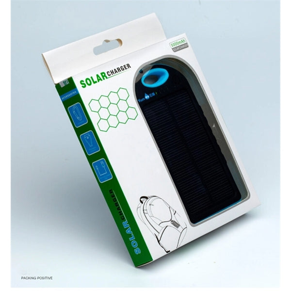 Portable Plastic Solar Power Bank - 5000 mAh