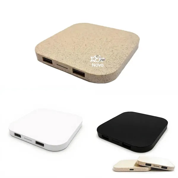 15W Eco Wireless Charger with Dual USB and Type-C Cable