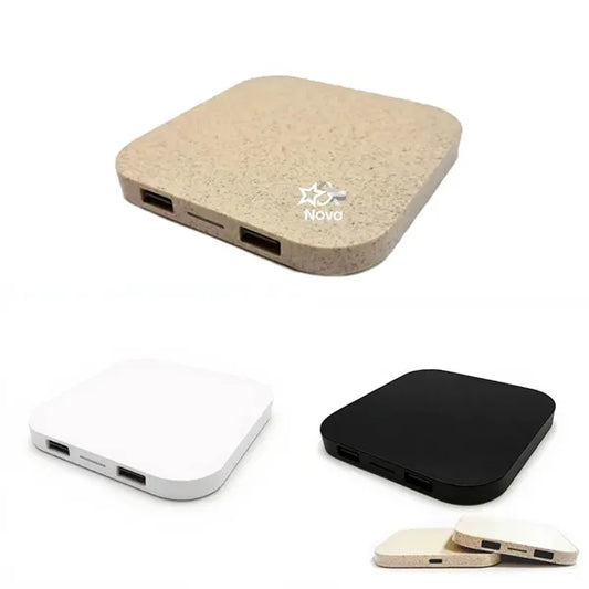 15W Eco Wireless Charger with Dual USB and Type-C Cable