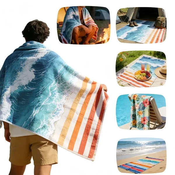 Full Color Quick Dry Oversized Beach Towel 28" x 55"