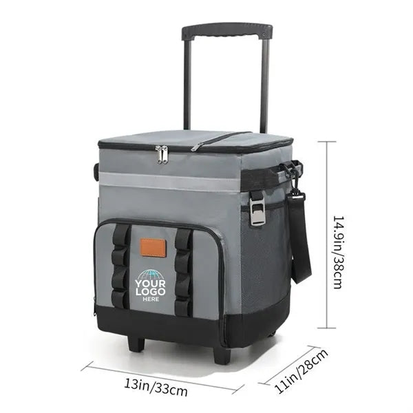 35L Insulated Rolling Cooler Bag Box with Wheels & Handle