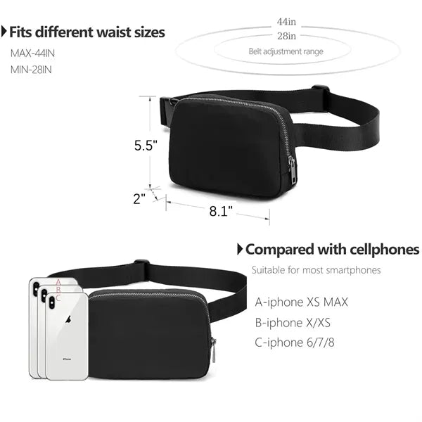 Waterproof Nylon Fanny Pack Crossbody Chest Bag Waist Bag