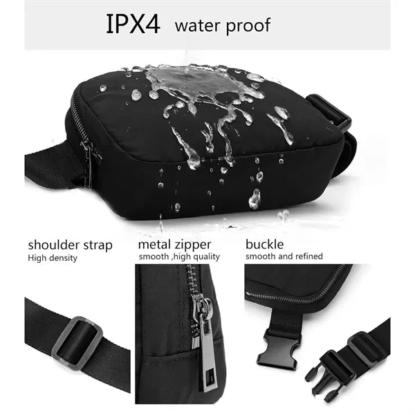 Waterproof Nylon Fanny Pack Crossbody Chest Bag Waist Bag