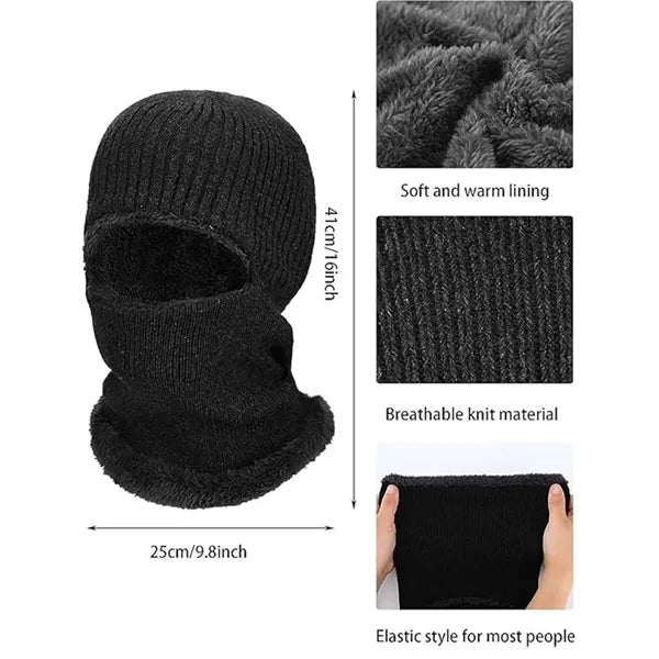 3-in-1 Windproof Thermal Fleece Beanie with Neck & Ear Cover
