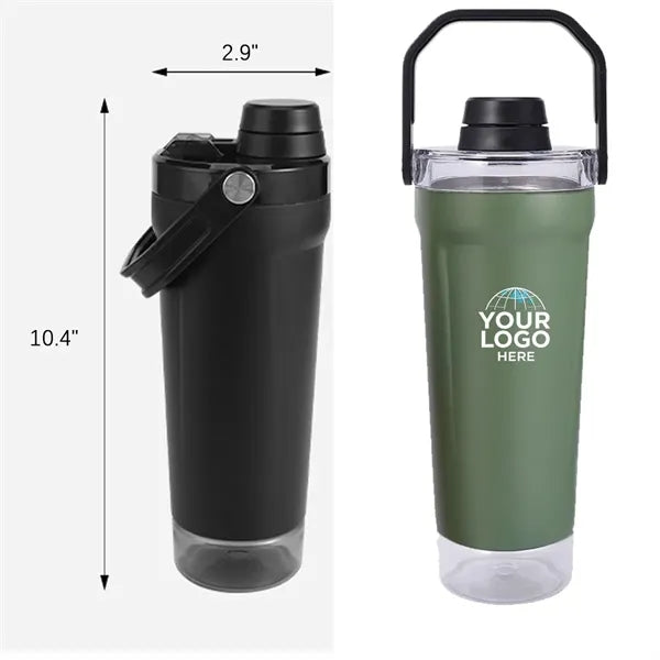 24 Oz Stainless Steel Insulated Shaker Bottle With Handle