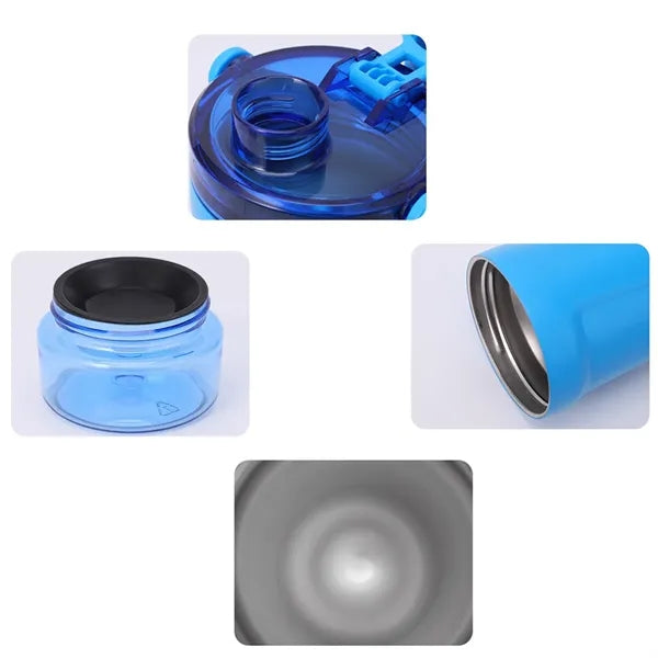 24 Oz Stainless Steel Insulated Shaker Bottle With Handle