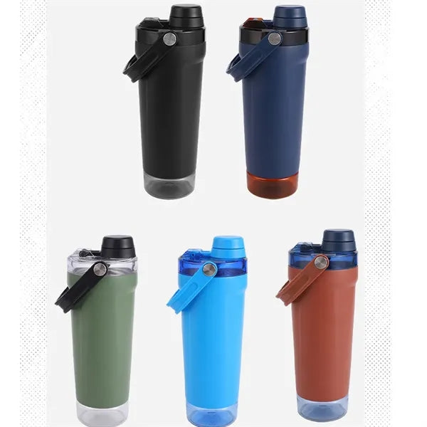24 Oz Stainless Steel Insulated Shaker Bottle With Handle