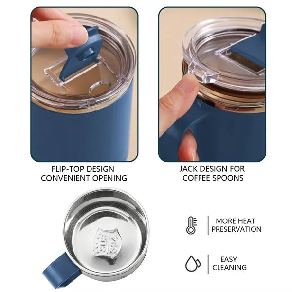 15.5 Oz Stainless Steel Insulated Coffee Cup with Lid