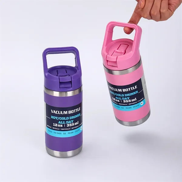 12oz Double Wall Vacuum Insulated Kids Water Bottle