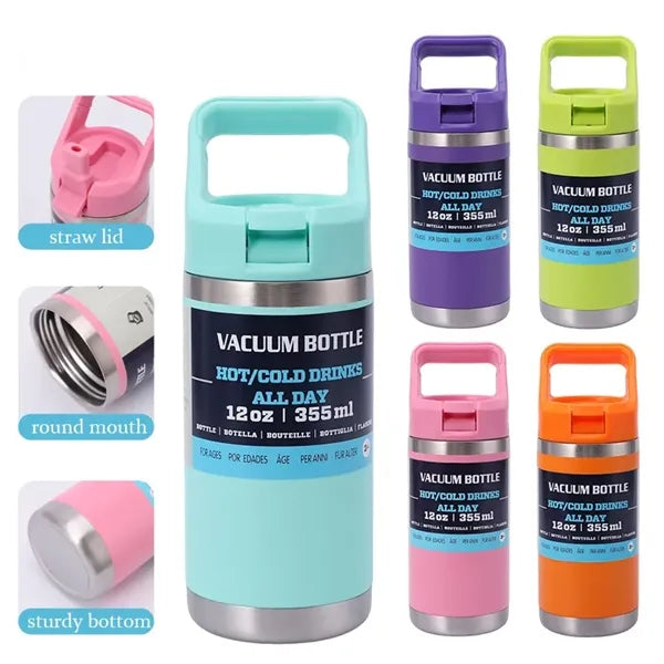 12oz Double Wall Vacuum Insulated Kids Water Bottle