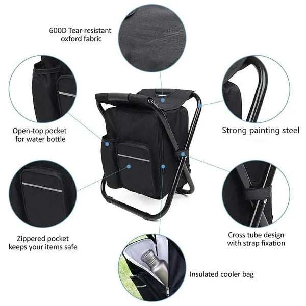 Multifunctional Outdoor Folding Backpack Cooler Chair