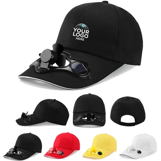 Summer Outdoor Solar Power Fan Baseball Hat Cap