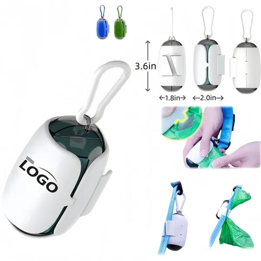 Portable Pet Poop Bag Dispenser with Clip for Leash