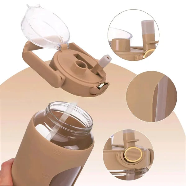 64oz Glass Water Bottle with Silicone Sleeve