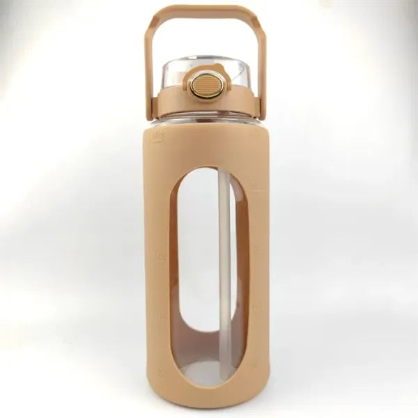 64oz Glass Water Bottle with Silicone Sleeve