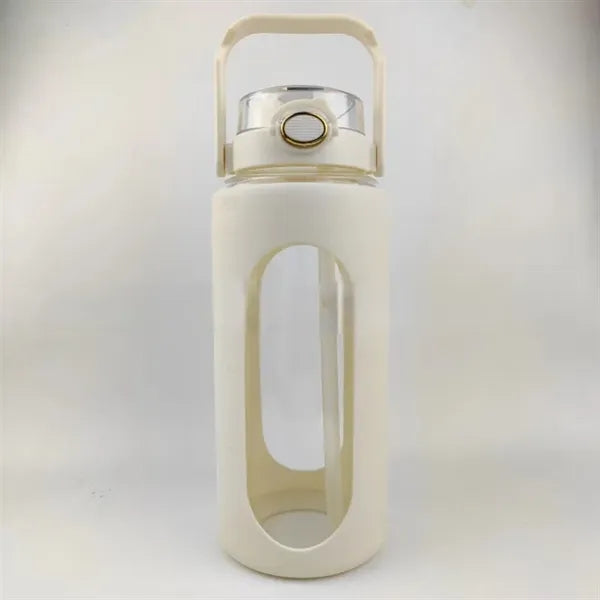 64oz Glass Water Bottle with Silicone Sleeve