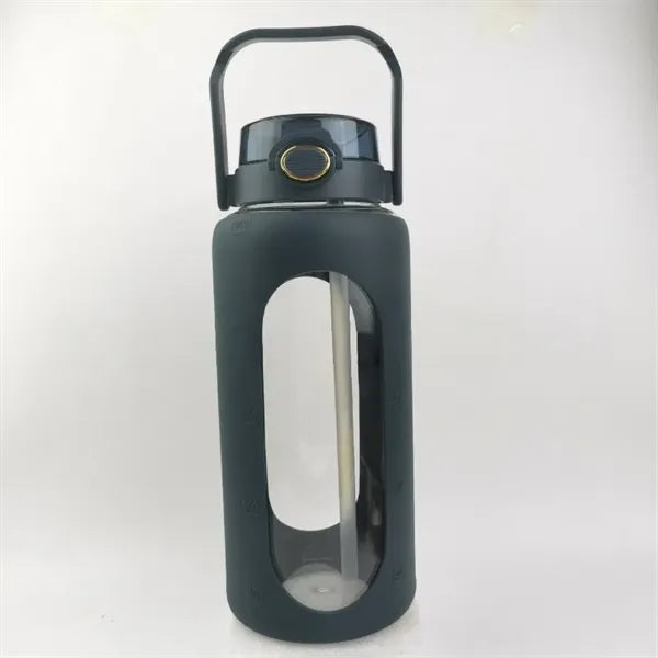 64oz Glass Water Bottle with Silicone Sleeve