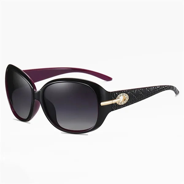 Polarized Rhinestone Large Rectangle Sunglasses