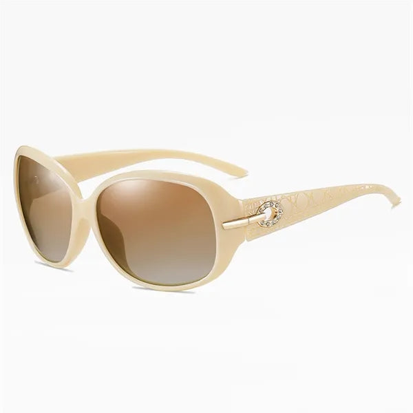 Polarized Rhinestone Large Rectangle Sunglasses