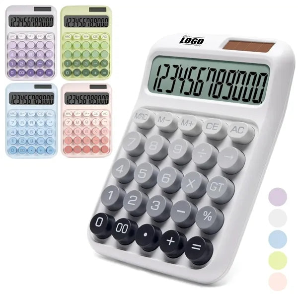 12 Digits Big Buttons Dual Power Mechanical Desk Calculator