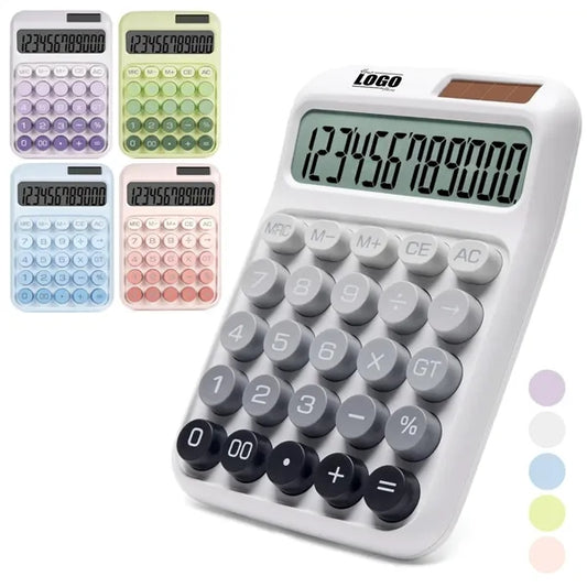 12 Digits Big Buttons Dual Power Mechanical Desk Calculator