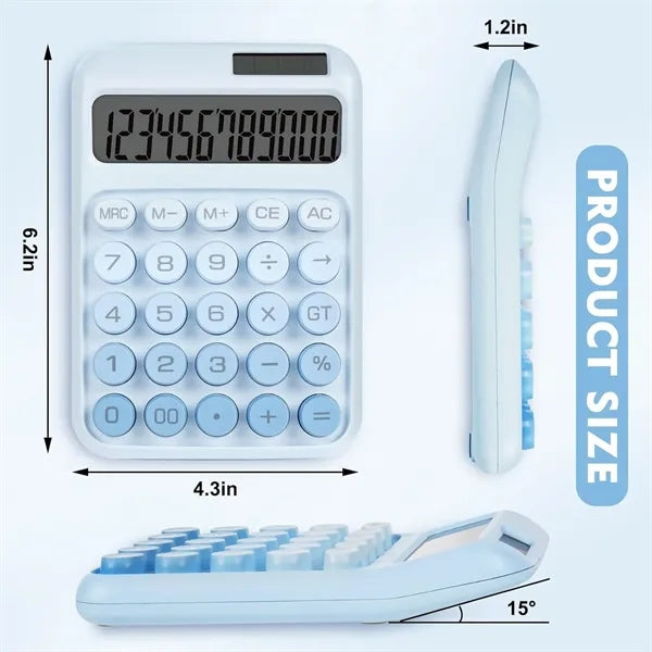 12 Digits Big Buttons Dual Power Mechanical Desk Calculator