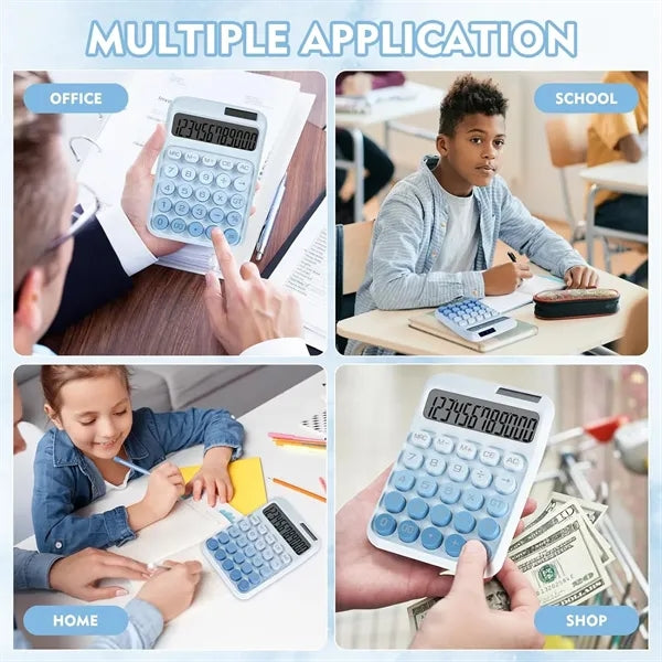 12 Digits Big Buttons Dual Power Mechanical Desk Calculator