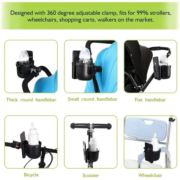 2 in 1 Stroller Wheelchair Cup & Phone Holder